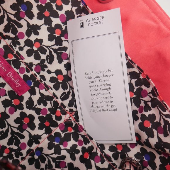 Vera Bradley Iconic Hipster Hobo Tote Shoulder Bag Coral Reef Quilted Large NWT - Picture 8 of 13